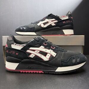 ASICS Gel Lyte 3 Shoes Men's Size‎ 9 Bandana Black Red Paisley Lifestyle H424N